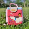 [Go For A Walk] Embroidered Applique Cosmetic Bag / Camera bag / Hand Purse Wallet (4.9*4.7*2)