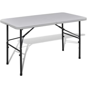 vidaXL Foldable Garden Table 48" HDPE White