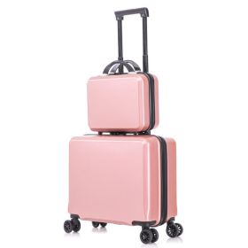 2 Piece Travel Luggage Set Hard shell Suitcase with Spinner Wheels 18' Underseat luggage and 14' Comestic Travel case Toiletry box Rose Gold