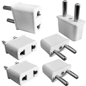 Type C USA Us to EU Europe Outlet Plug Adapter. Small for Easy Portability for Travel White in Wall ( No Convertor) 5 Core 4 Pieces Pack