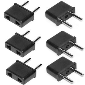 Type C USA Us to EU Europe Outlet Plug Adapter. Small for Easy Portability for Travel Black in Wall ( No Convertor) 5 Core 4 Pieces Pack