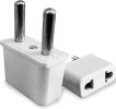 Type C USA Us to EU Europe Outlet Plug Adapter. Small for Easy Portability for Travel White in Wall ( No Convertor) 5 Core 4 Pieces Pack