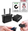 Type C USA Us to EU Europe Outlet Plug Adapter. Small for Easy Portability for Travel Black in Wall ( No Convertor) 5 Core 4 Pieces Pack