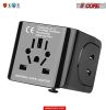 Charger Universal Adapter Multi Outlet Port 3 USB Phone Power All in One Multi Cable Multiple Phone Charge Wall Plug (Black) 5 Core UTA 3USB BLK