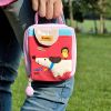 [Go For A Walk] Embroidered Applique Cosmetic Bag / Camera bag / Hand Purse Wallet (4.9*4.7*2)