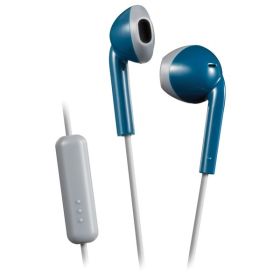 JVC HAF19MAH Retro In-Ear Wired Earbuds with Microphone (Blue)