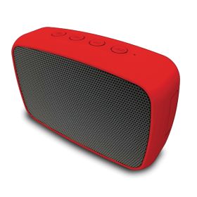 Ematic ESQ206RD RuggedLife 15-Watt Water-Resistant Bluetooth Rechargeable Speaker and Speakerphone (Red)