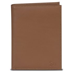 Travelon SafeID Leather Passport Holder Wallet, Saddle