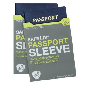 Travelon SafeID RFID Blocking Passport ID Protected - Gray, 2Pack