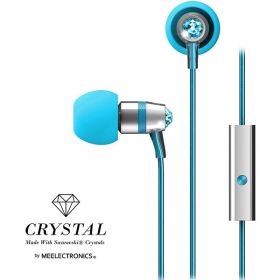 MEE Audio Crystal In-Ear Wired Headphones Turquoise M11J-TQ