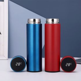 Thermos Cup 304 Stainless Steel Creative Temperature Measurement Cup Business Gift Water Bottle Intelligent Temperature Water Cup Convenient (Capacity: 500ML, Color: White)