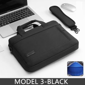 Laptop Bag Sleeve Case Protective Shoulder Carrying Case For pro 13 14 15.6 17 inch Macbook Air ASUS Lenovo Dell Huawei handbag (Color: MODEL 3-BLACK, size: 15 15.6)