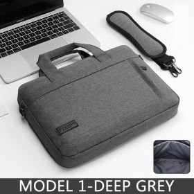 Laptop Bag Sleeve Case Protective Shoulder Carrying Case For pro 13 14 15.6 17 inch Macbook Air ASUS Lenovo Dell Huawei handbag (Color: MODEL 1-DEEP GREY, size: 15 15.6)