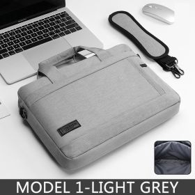 Laptop Bag Sleeve Case Protective Shoulder Carrying Case For pro 13 14 15.6 17 inch Macbook Air ASUS Lenovo Dell Huawei handbag (Color: MODEL 1-LIGHT GREY, size: 12 13.3inch)