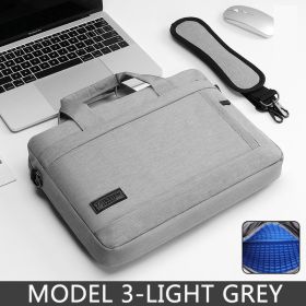 Laptop Bag Sleeve Case Protective Shoulder Carrying Case For pro 13 14 15.6 17 inch Macbook Air ASUS Lenovo Dell Huawei handbag (Color: MODEL 3-LIGHT GREY, size: 12 13.3inch)