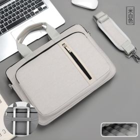 Laptop Sleeve Protective Shoulder Carrying Laptop Case For macbook case 13 14 15.6 17.3 inch Macbook Air ASUS Lenovo Dell Huawei (Color: Beige, size: 13.3-14in)