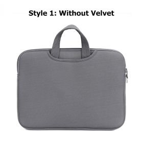 Laptop Bag Women 11 12 14 15 15.6 Inch Handbags Computer Notebook Sleeve Cover For Xiaomi Hp Lenovo MacBook Air Pro 13 Case (Color: Grey no Velvet, size: 15 inch)