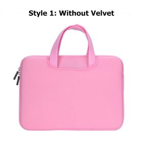 Laptop Bag Women 11 12 14 15 15.6 Inch Handbags Computer Notebook Sleeve Cover For Xiaomi Hp Lenovo MacBook Air Pro 13 Case (Color: Pink no Velvet, size: 12 inch)