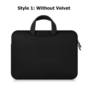 Laptop Bag Women 11 12 14 15 15.6 Inch Handbags Computer Notebook Sleeve Cover For Xiaomi Hp Lenovo MacBook Air Pro 13 Case (Color: Black no Velvet, size: 12 inch)