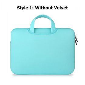 Laptop Bag Women 11 12 14 15 15.6 Inch Handbags Computer Notebook Sleeve Cover For Xiaomi Hp Lenovo MacBook Air Pro 13 Case (Color: Lake Blue no Velvet, size: 15 inch)