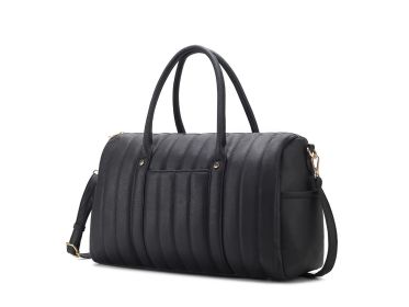 MKF Collection Luana Quilted Vegan Leather Women's Duffle Bag by Mia k (Material: Vegan Leather, Color: Black)