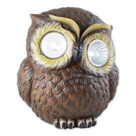 Outdoor Decor Backyard Garden Lawn Solar Garden Light (Shape: Owl 6In, Color: Brown)