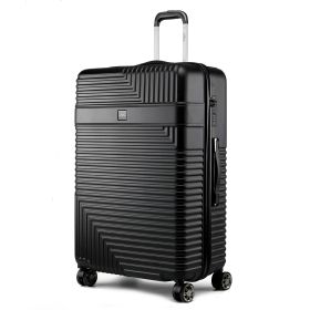 MKF Collection Mykonos Extra Large Check-in Spinner by Mia K (Material: Polycarbonate, Color: Black)