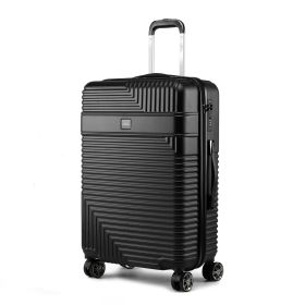 MKF Collection Mykonos Large Check-in Spinner by Mia K (Material: Polycarbonate, Color: Black)