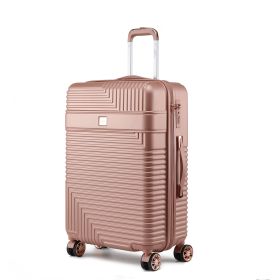 MKF Collection Mykonos Large Check-in Spinner by Mia K (Material: Polycarbonate, Color: Rose Gold)