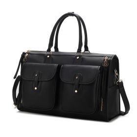 MKF Collection Genevieve Duffle Handbag Color Block Vegan Leather Women by Mia k (Material: Vegan Leather, Color: Black)