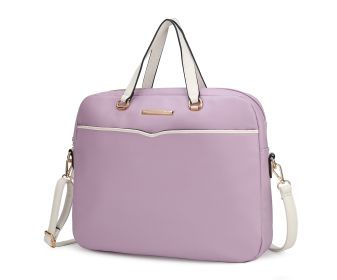 MKF Collection Rose Briefcase by Mia K (Material: Vegan Leather, Color: Lilac)