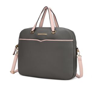 MKF Collection Rose Briefcase by Mia K (Material: Vegan Leather, Color: Charcoal)