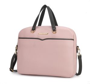 MKF Collection Rose Briefcase by Mia K (Material: Vegan Leather, Color: Blush)