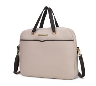 MKF Collection Rose Briefcase by Mia K (Material: Vegan Leather, Color: Beige)