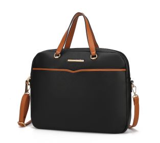 MKF Collection Rose Briefcase by Mia K (Material: Vegan Leather, Color: Black)