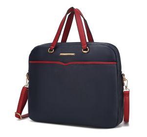 MKF Collection Rose Briefcase by Mia K (Material: Vegan Leather, Color: Navy)