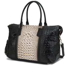 MKF Collection Raven Faux Crocodile-Embossed Vegan Leather Women's Duffle Bag by Mia K (Material: Vegan Leather, Color: Black)