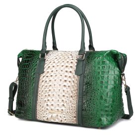 MKF Collection Raven Faux Crocodile-Embossed Vegan Leather Women's Duffle Bag by Mia K (Material: Vegan Leather, Color: Green)