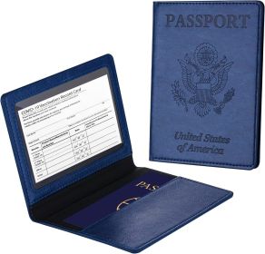 Passport Holder with Vaccine Card Slot Holder for Men & Women;  Waterproof PU Leather;  Dark Blue (Pack: Pack 6)