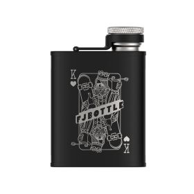 Healter Hip Flask for Men;  Portable Pocket Stainless Steel Flask Whiskey Flask for Outdoor Camping Climbing Hiking Picnic 6oz/8oz (Color: Black1, size: 6 oz)