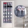 Over the Door Shoe Organizer-Hanging Storage Shoe Holder with 24 Large Pockets